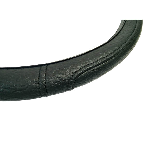Faux Leather Steering Wheel Cover with Stitching Black Small 36cm 1 Piece