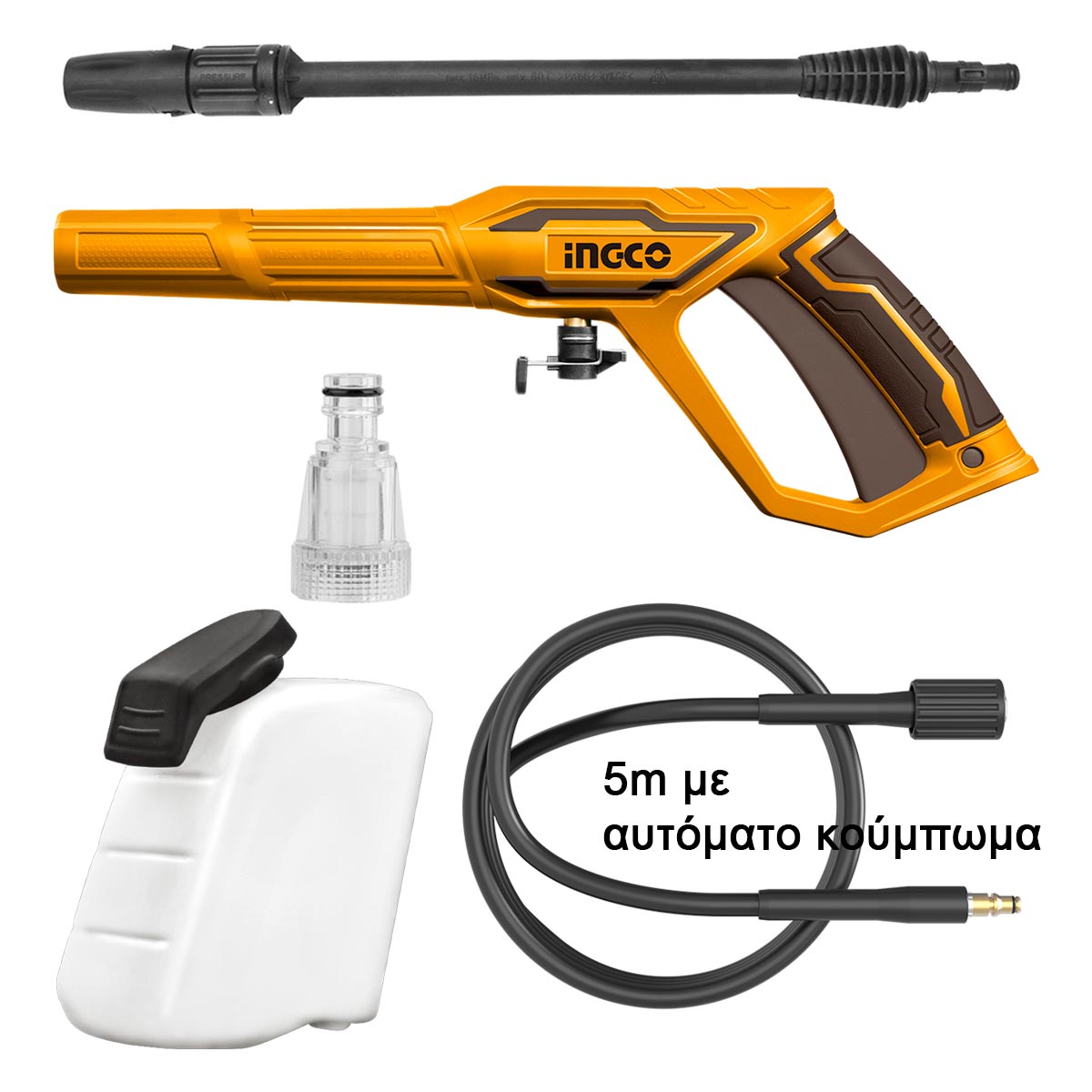 Ingco Πλυστικό Μηχάνημα Υψηλής Πίεσης 2000W 160bar HPWR20018