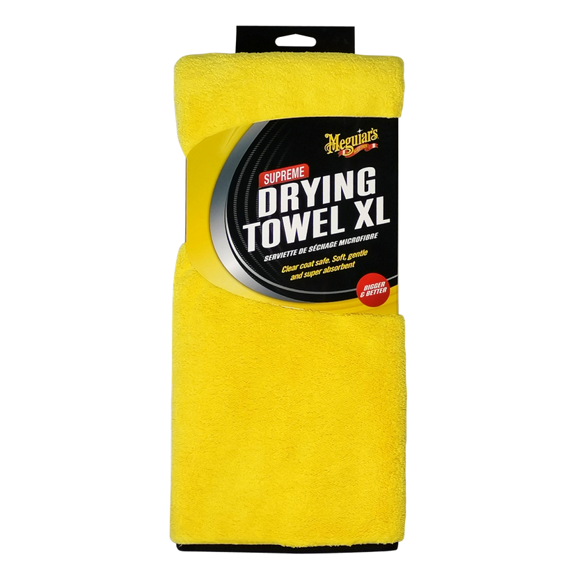 Meguiar's Supreme Drying Towel XL Microfiber Car Drying Towel 1050gsm Yellow 85x55cm
