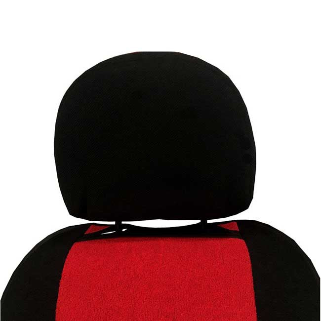 Super Fresh Terry Cloth Car Seat Covers Black-Red 2 Pieces