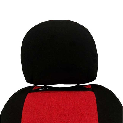 Super Fresh Terry Cloth Car Seat Covers Black-Red 2 Pieces
