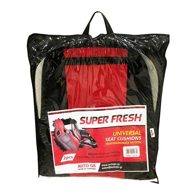 Super Fresh Terry Cloth Car Seat Covers Black-Red 2 Pieces