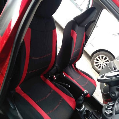 Super Sport All In One Car Seat Covers Black-Red Set 4 Pieces