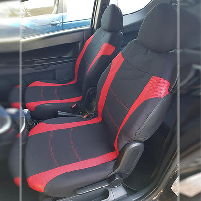 Super Sport All In One Car Seat Covers Black-Red Set 4 Pieces