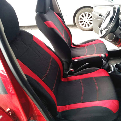 Super Sport All In One Car Seat Covers Black-Red Set 4 Pieces