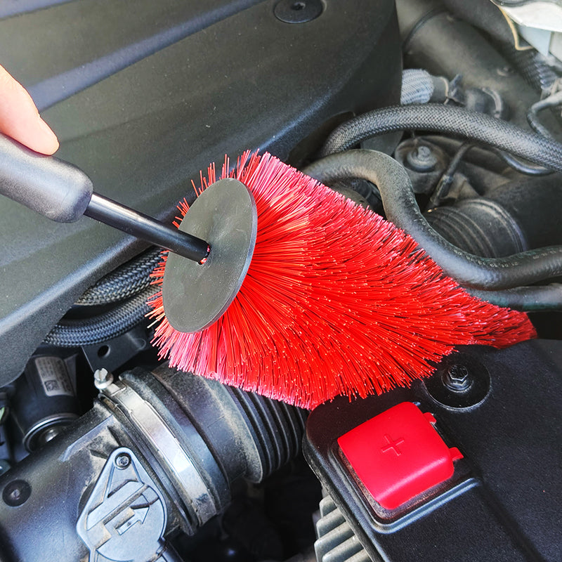Feral Detailing Pro Wheel and Engine Cleaning Brush Black/Red 43.5cm 1 Piece