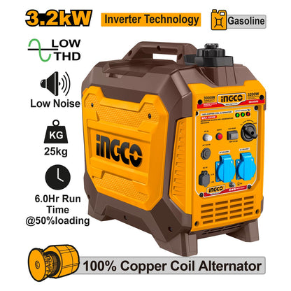 Ingco Gasoline Inverter Generator Case 3.2kW 4kVA 4HP