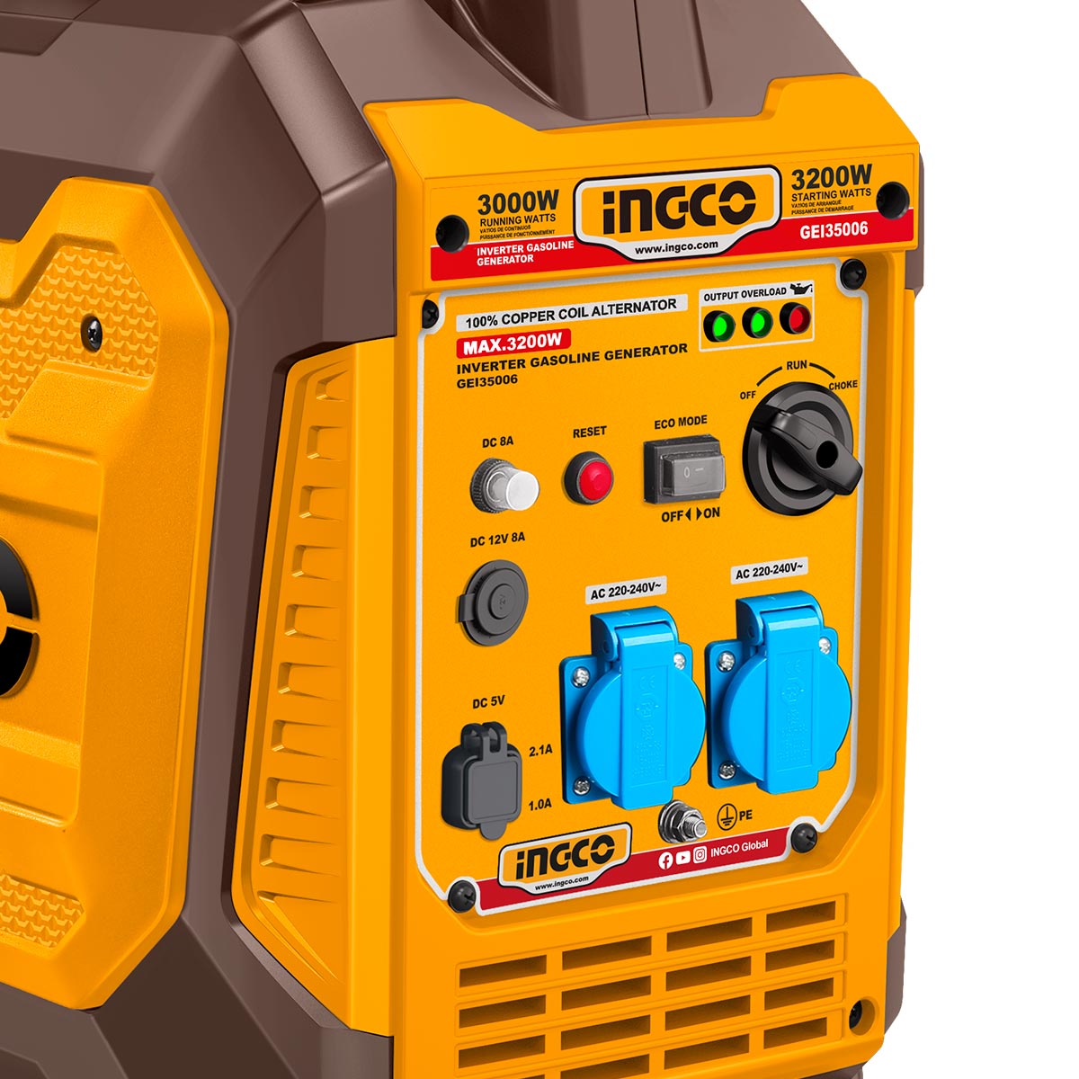 Ingco Gasoline Inverter Generator Case 3.2kW 4kVA 4HP