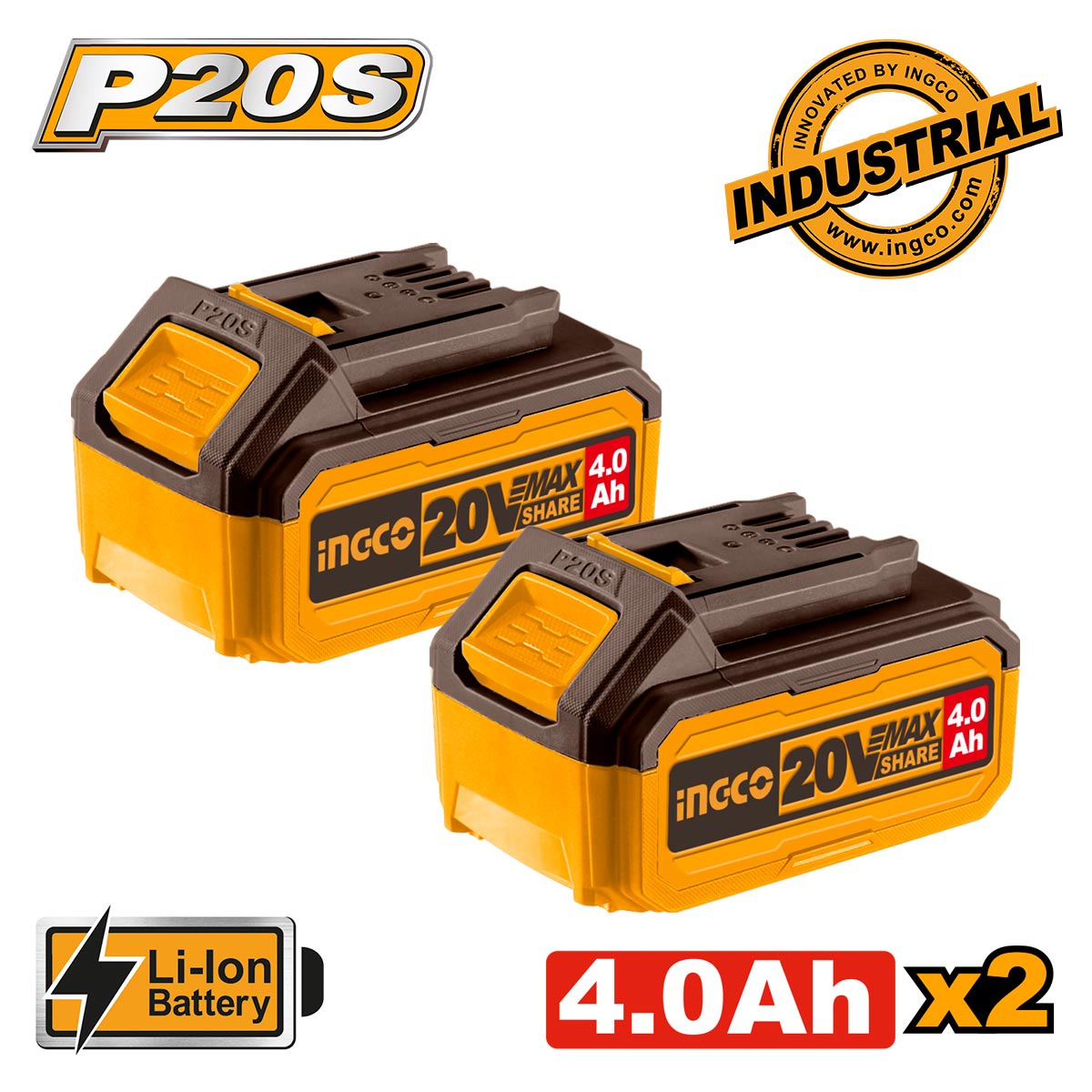 Ingco Μπαταρίες 20V 4.0Ah Li-Ion 2
