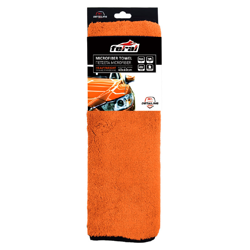 Πετσέτα Microfiber Feral Detailing Pro Heavyweight 40x60cm 600gsm Πορτοκαλί 1 Τεμάχιο