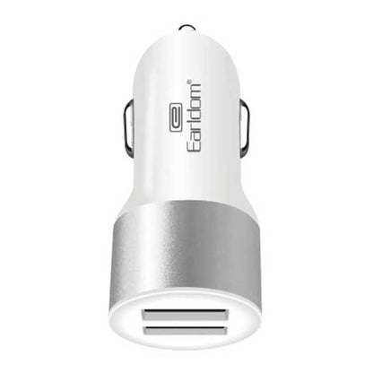 Earldom ES-123 Type-C Car Cigarette Lighter Charger with 2 USB Ports 9-12V 2.1A White